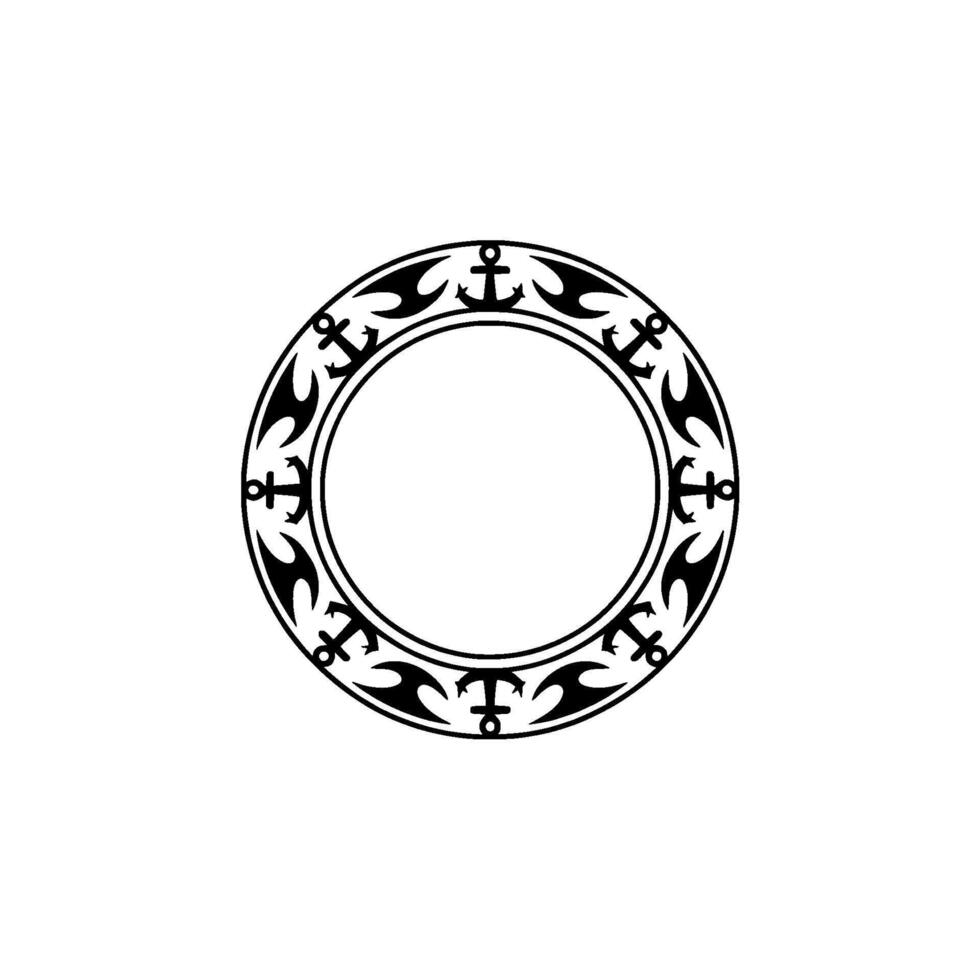 Nautical Tribal Circle, Vintage Maritime vector