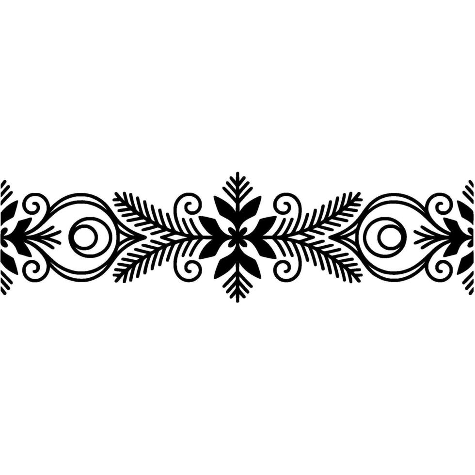Elegant Black Floral Border, Vintage, - Foliage vector