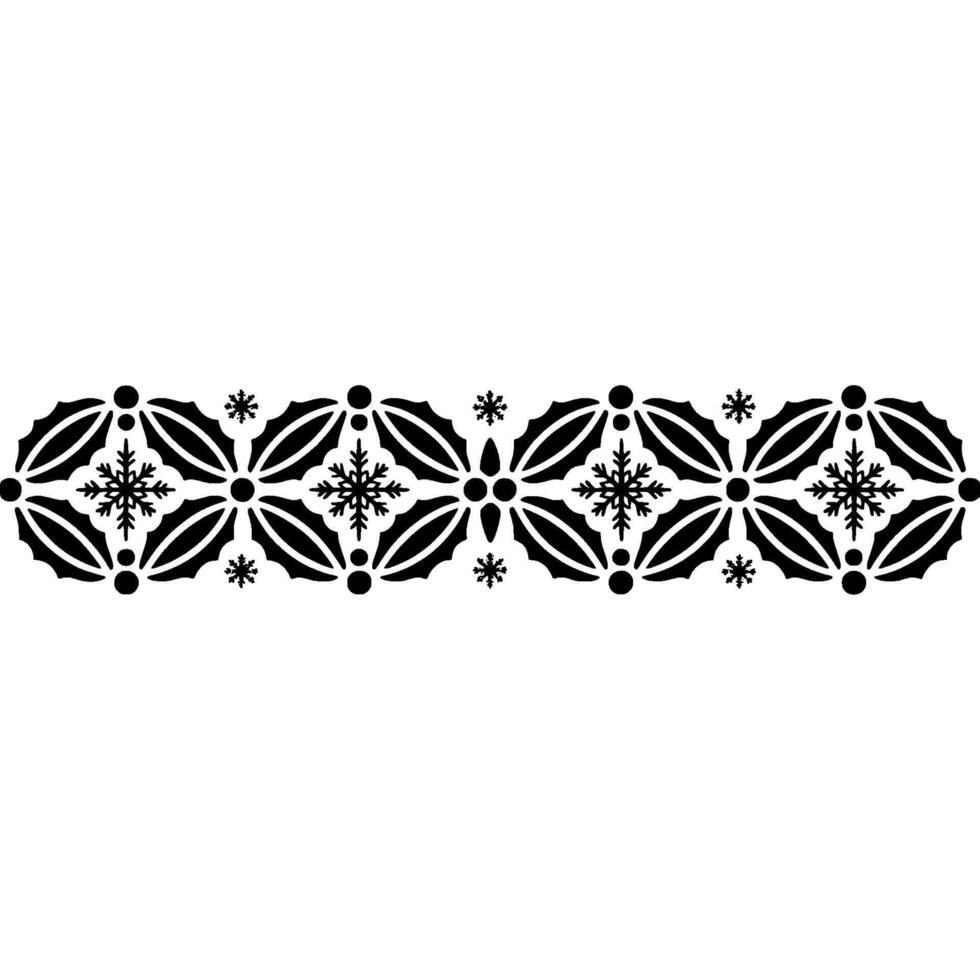Winter Holly Snowflake Border Festive Element vector