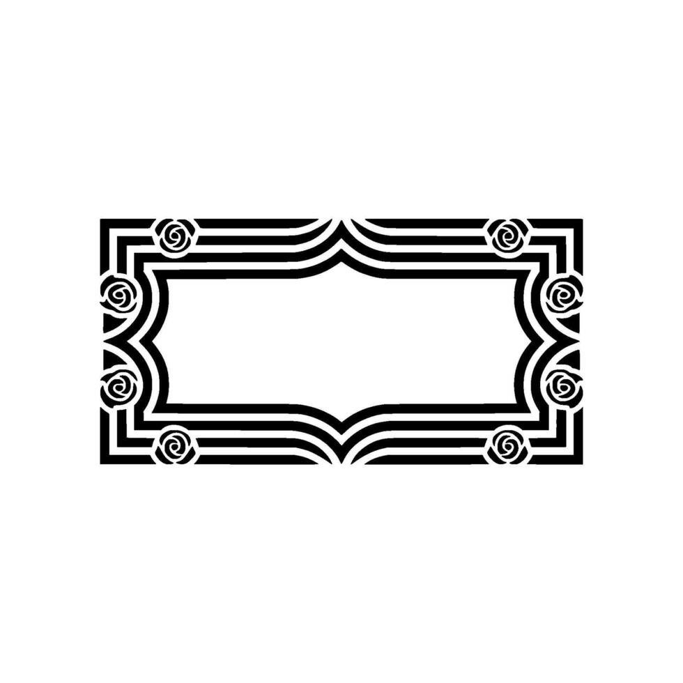 Art Deco Frame, Floral Ornamentation, Elegant Border vector