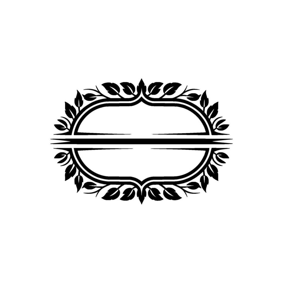 Elegant Botanical Frame, Vintage Element - Swirl vector