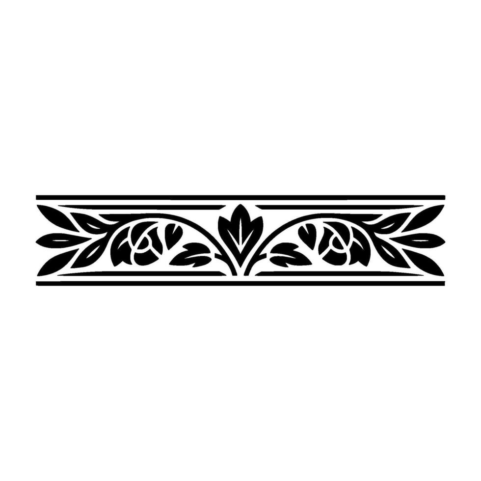 Elegant Botanical Border, Vintage Element, - Composition vector
