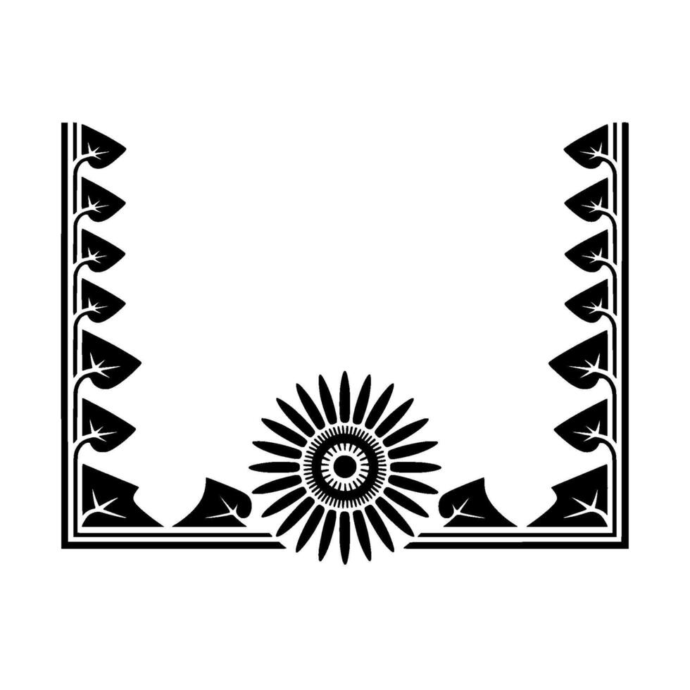 Art Deco Floral Frame Geometric Elegance, Symmetry vector