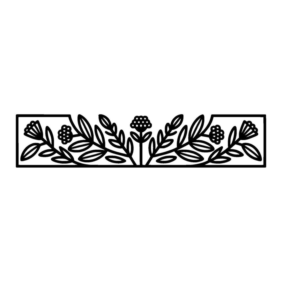 Botanical Border, Elegant Floral, Minimalist Illustration vector
