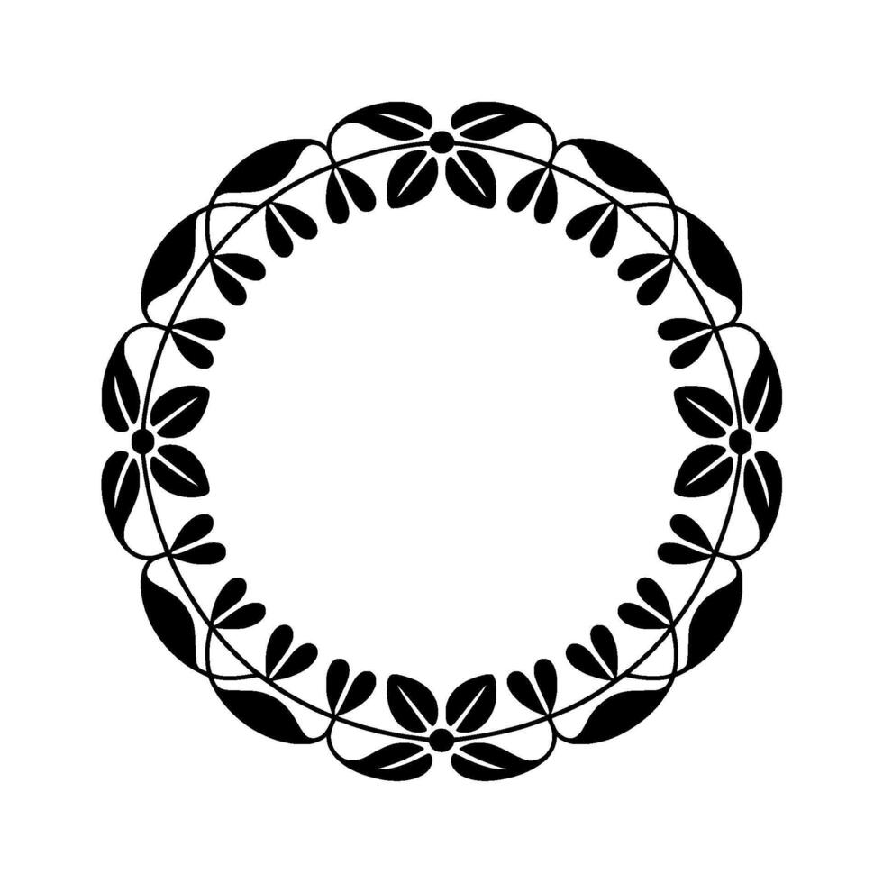 Elegant Floral Border, Minimalist, Circular Frame, Wreath vector