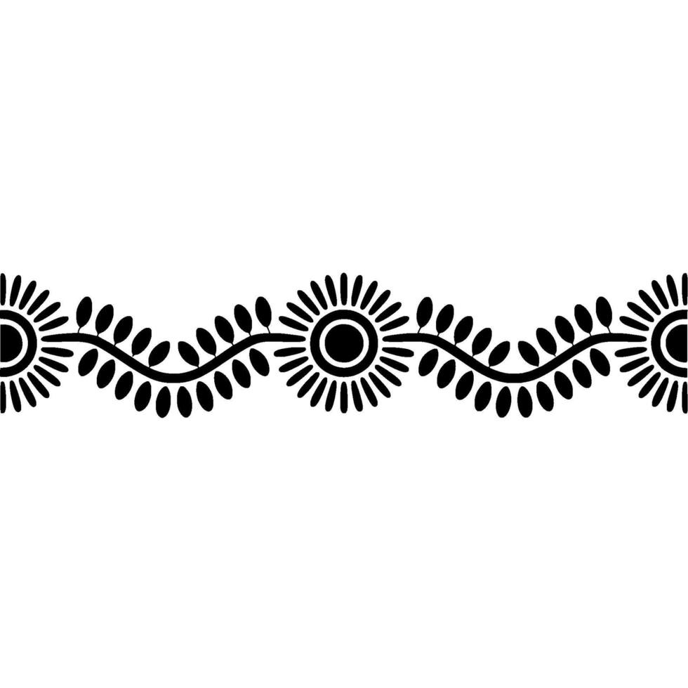 Stylized Floral Border, Hand-Drawn Motif, Minimalist vector