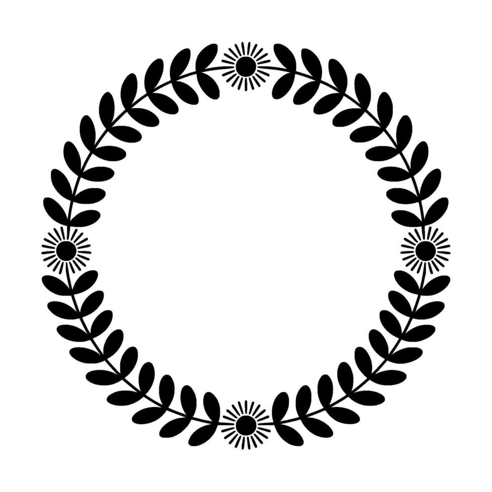Minimalist Botanical Circle, Elegant Border vector