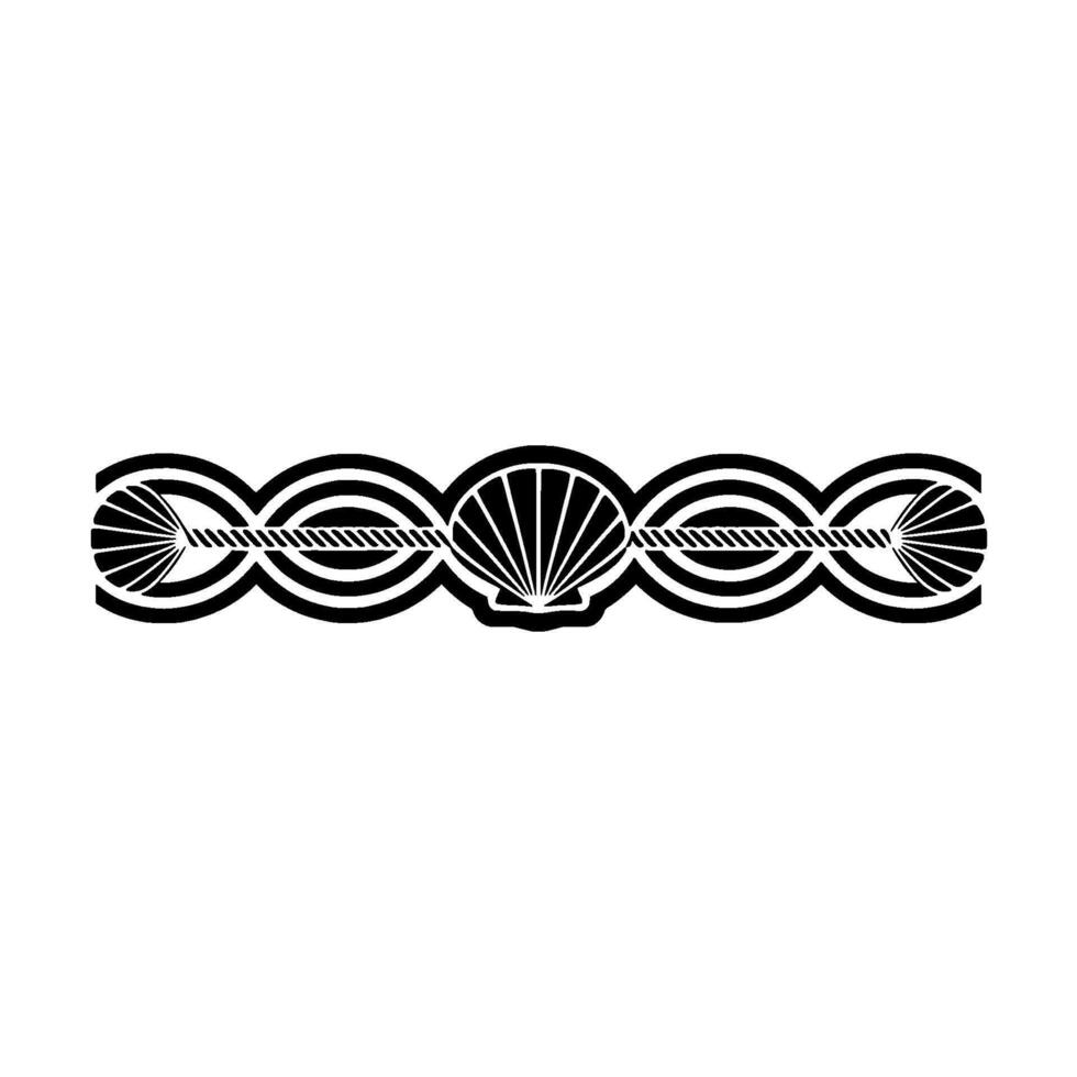 Geometric Seashell Border, Art Deco Inspired vector