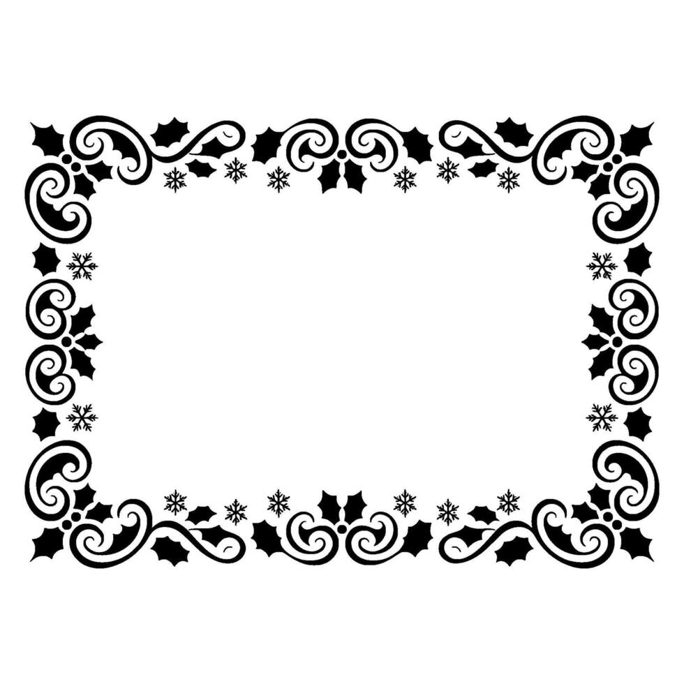 Elegant Winter Border, Festive Ornamentation - Holly vector