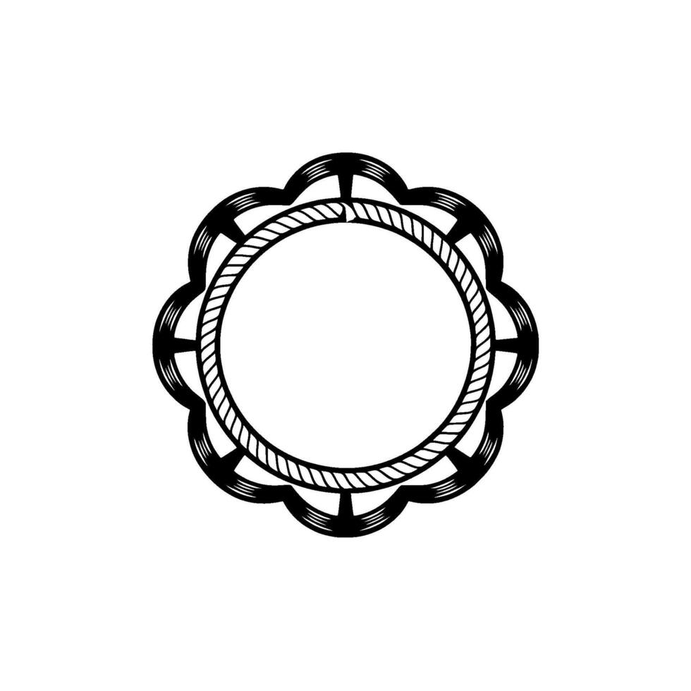 Intricate Rope Frame, Vintage Nautical Motif vector
