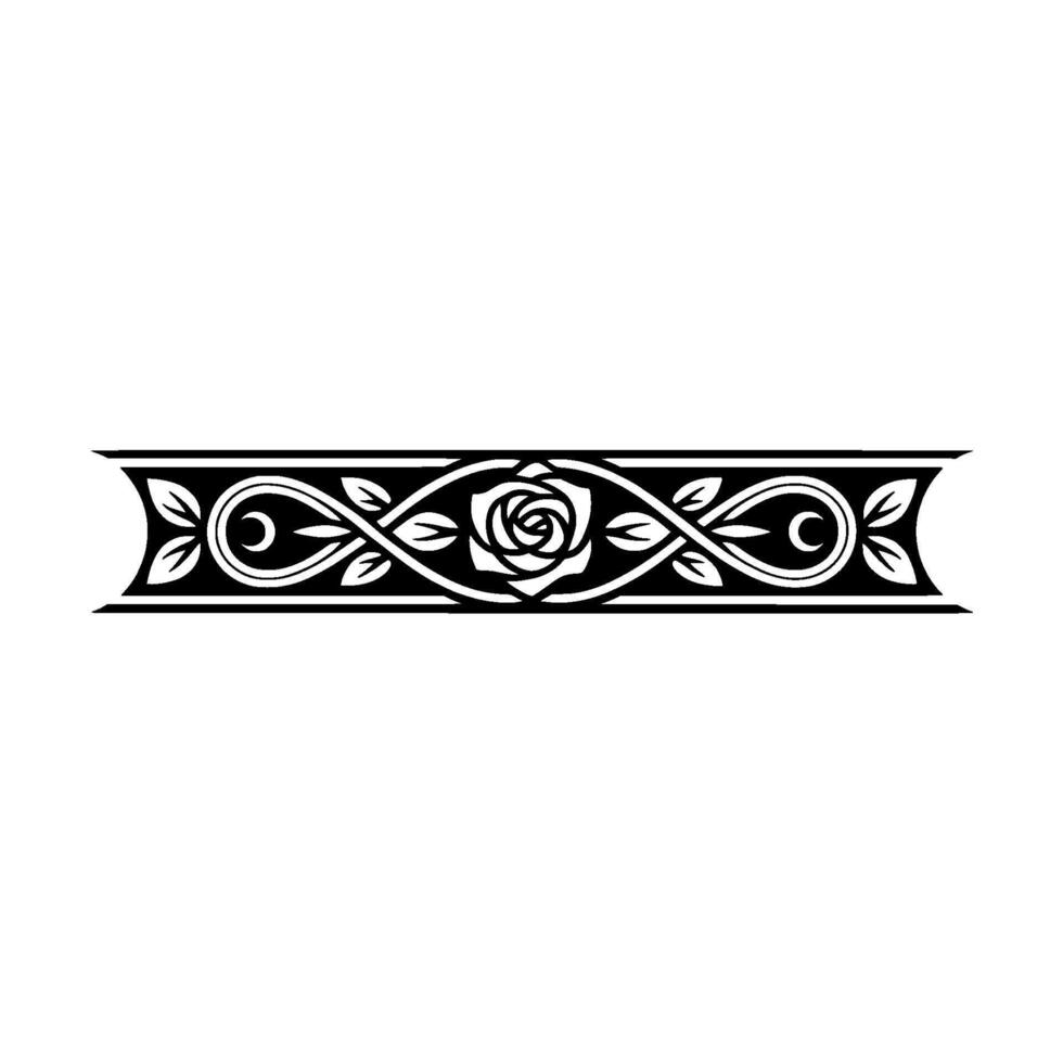 Elegant Floral Border, Vintage, Decorative Element, - Rose, Minimalism vector