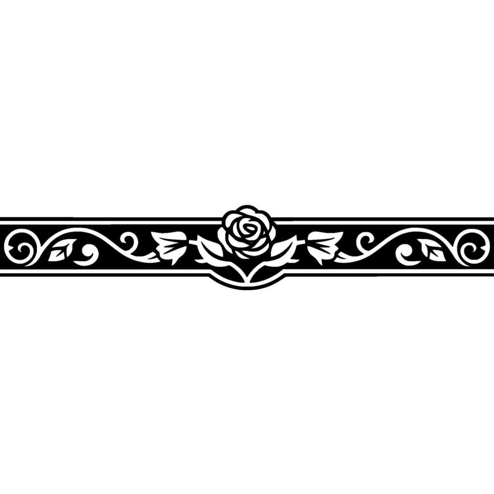 Elegant Floral Border, Vintage Element, Partition vector