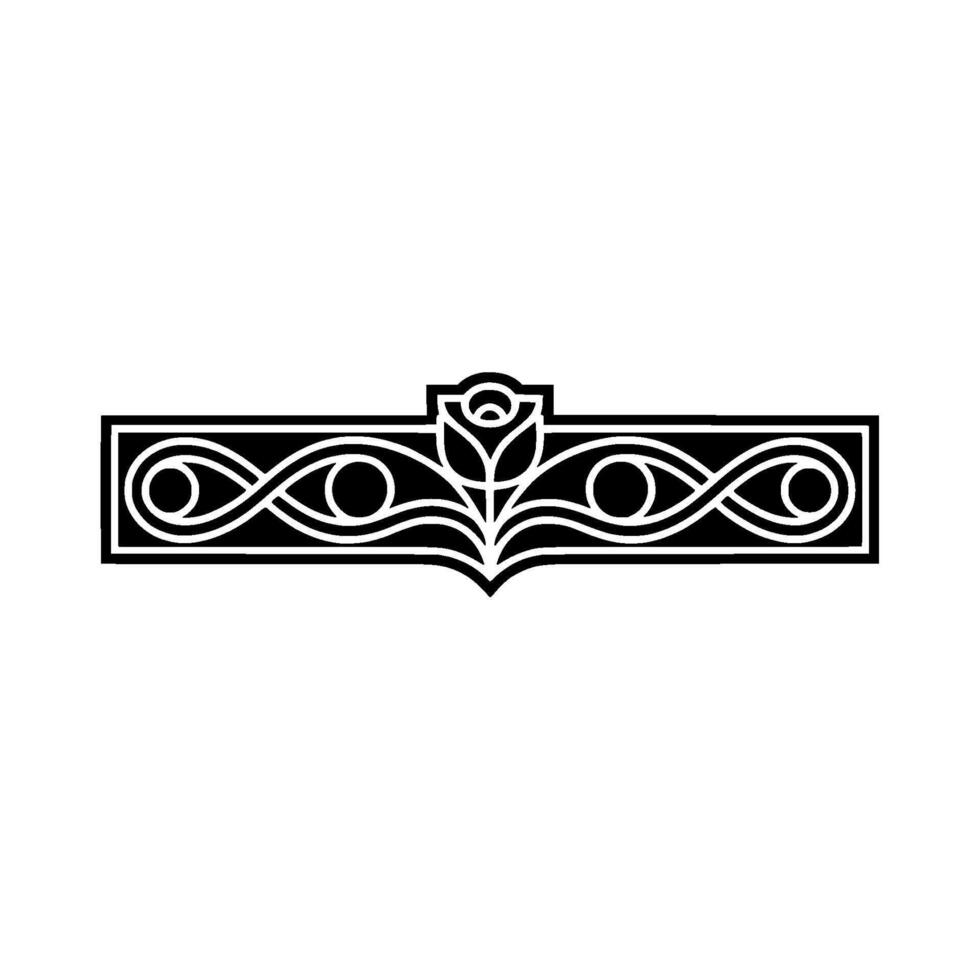 Elegant Floral Ornament Border, Art Nouveau Inspired vector