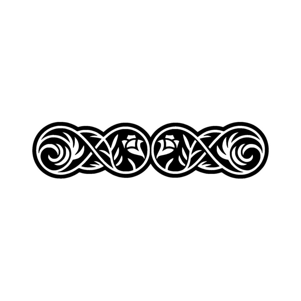 Intricate Celtic Knot Border, Vintage Style - Floral vector