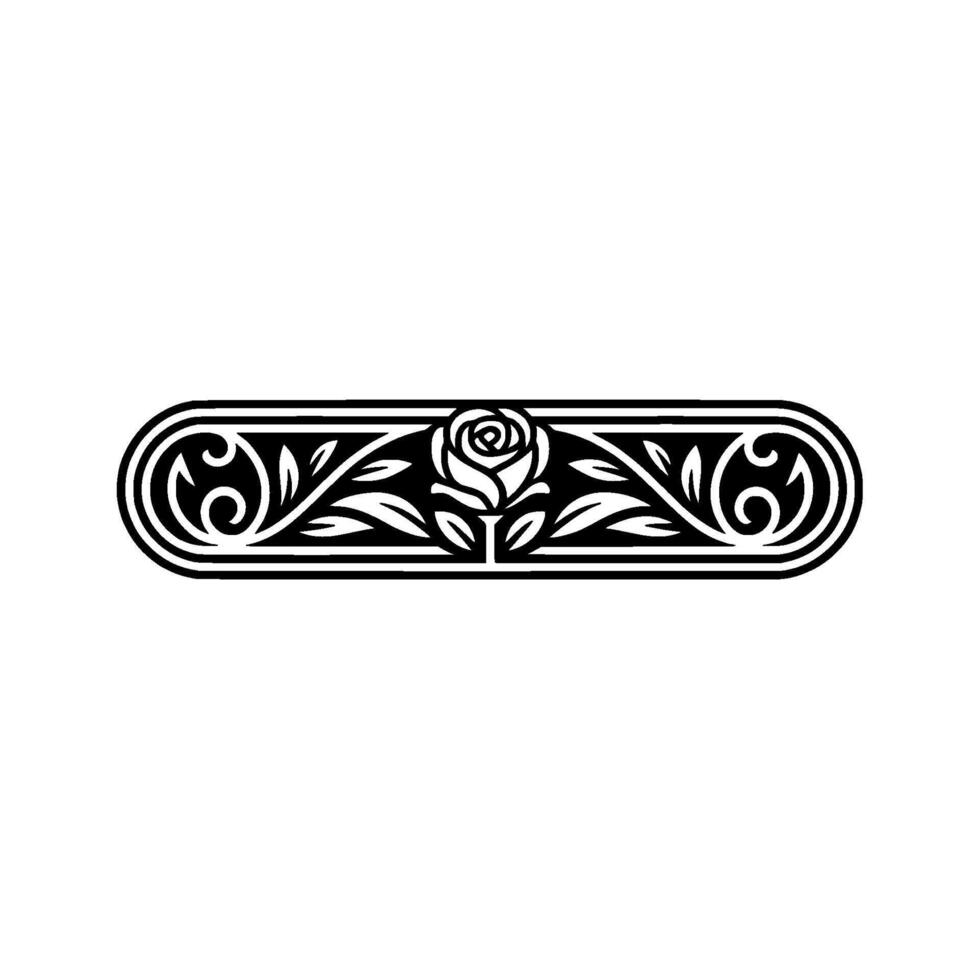 Elegant Rose Ornament, Vintage Decorative Border vector