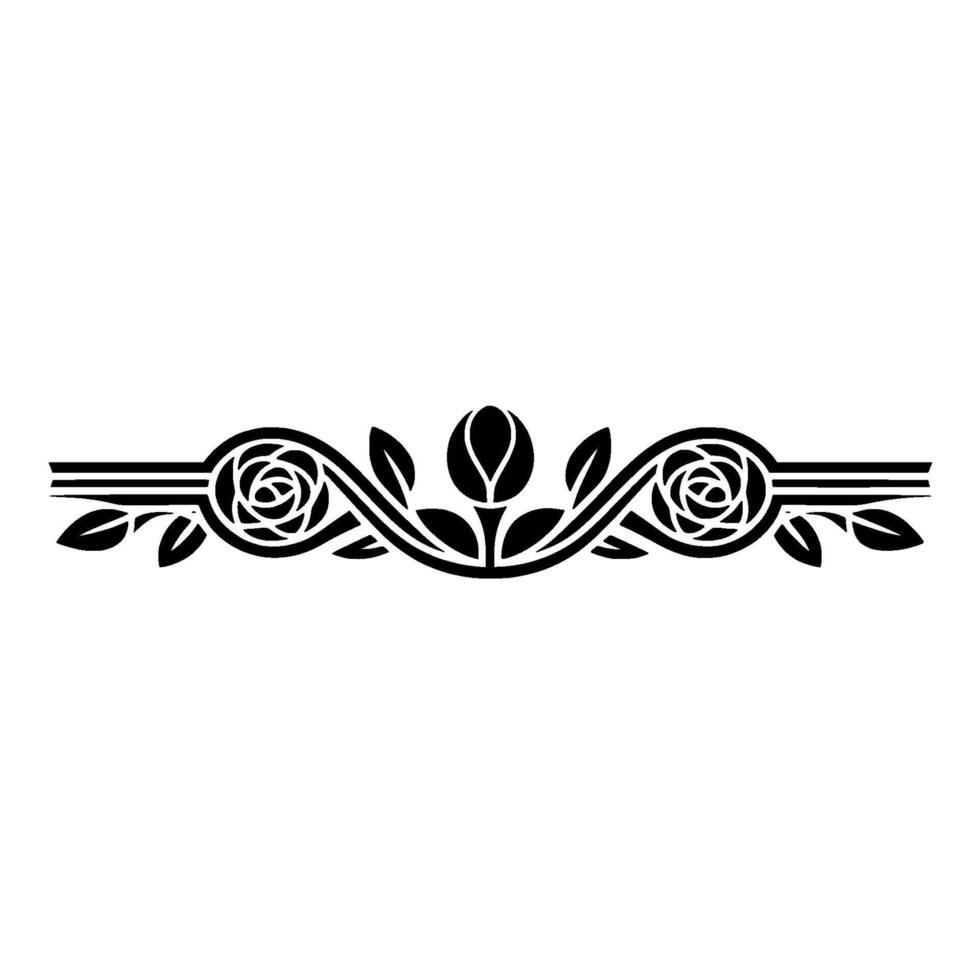 Elegant Floral Border, Vintage, Decorative Element, - Rose, Linear vector