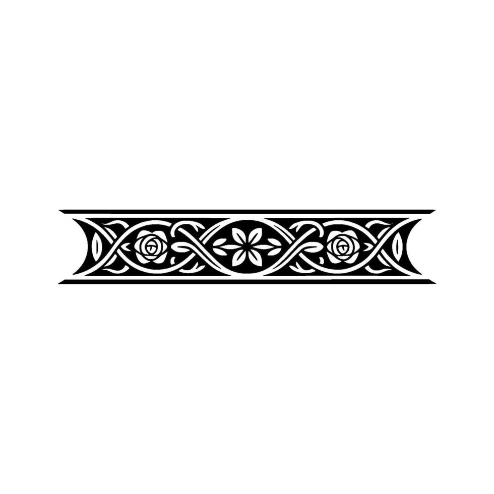 Intricate Celtic Rose Border, Vintage Element, Monogram vector