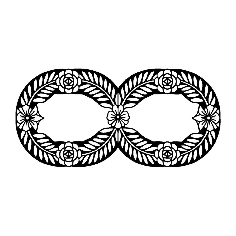Elegant Infinite Loop with Floral Accents Vintage vector