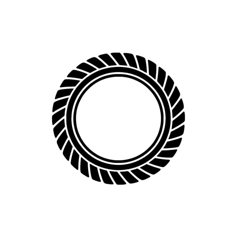 Minimalist Rope Circle Emblem, Circular Motif vector