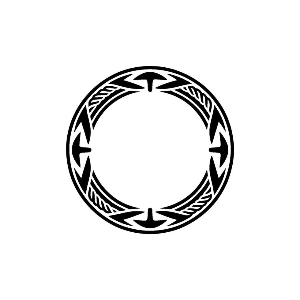 Intricate Tribal Frame, Modern, Circular Motif vector
