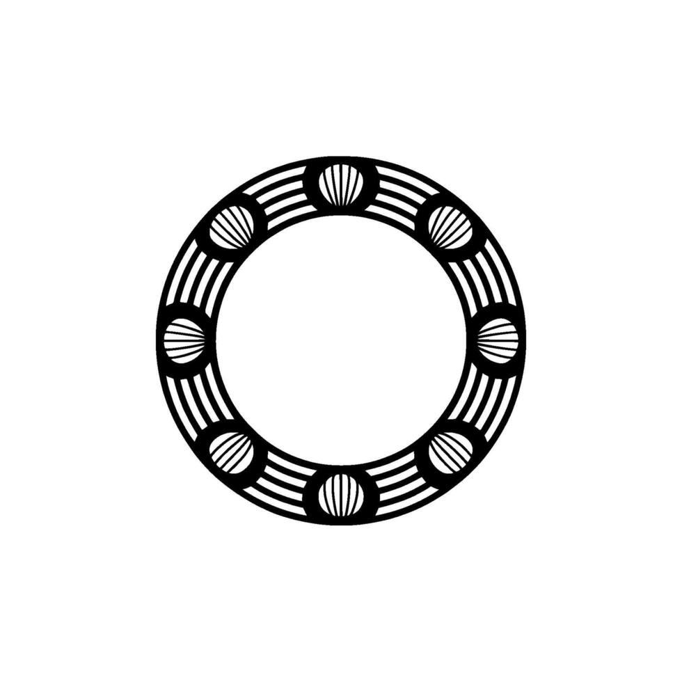Circular Shell Motif, Minimalist, Symbolic Emblem vector