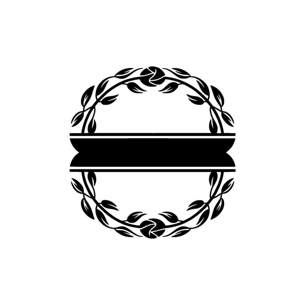 Elegant Laurel Wreath, Minimalist, Blank Space, Ribbon vector