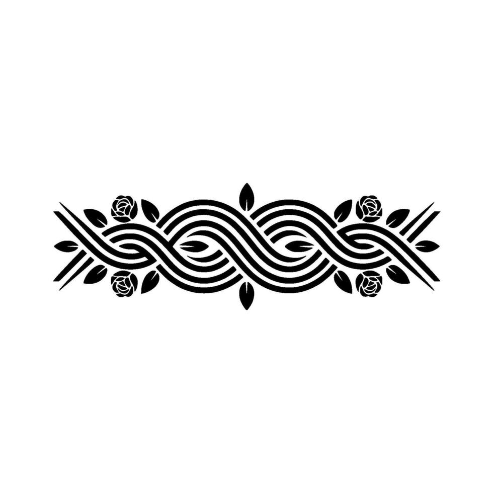 Elegant Floral Swirl Border, Vintage, Art deco vector
