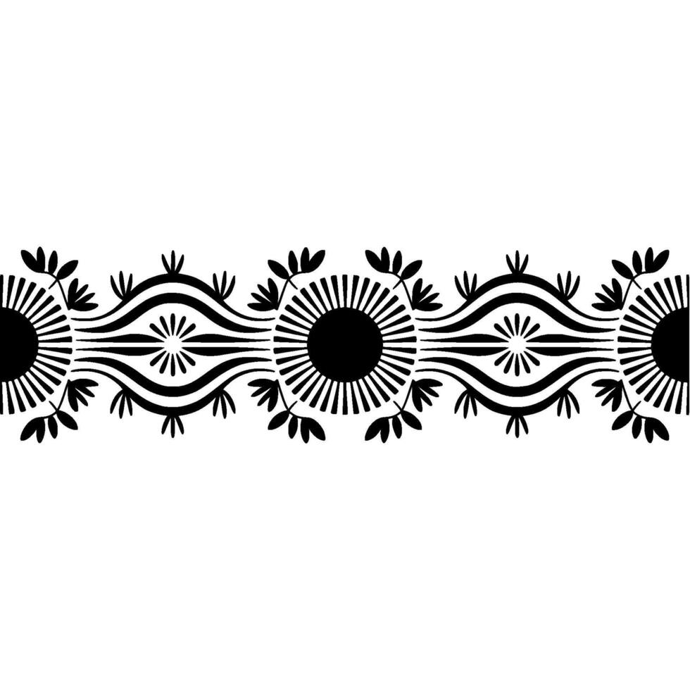 Stylized Sun Border, Vintage Decorative Element vector