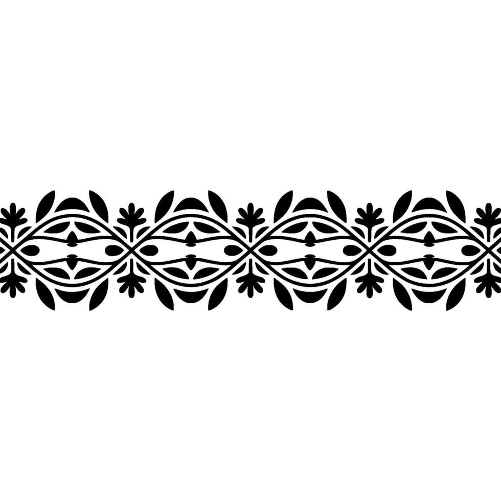 Elegant Floral Border, Vintage, Decorative Element, - Pattern, Stylized vector