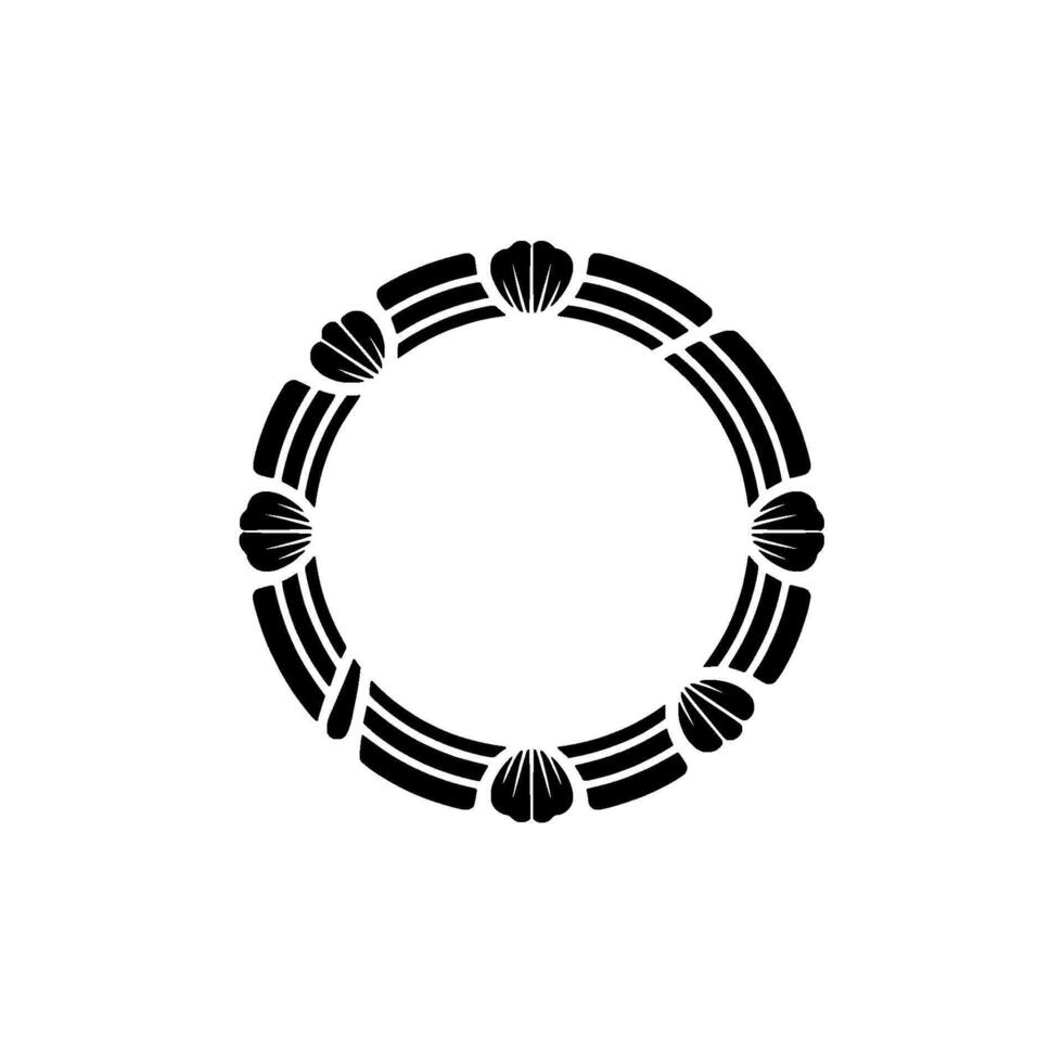 Minimalist Shell Circle Emblem, Elegant vector