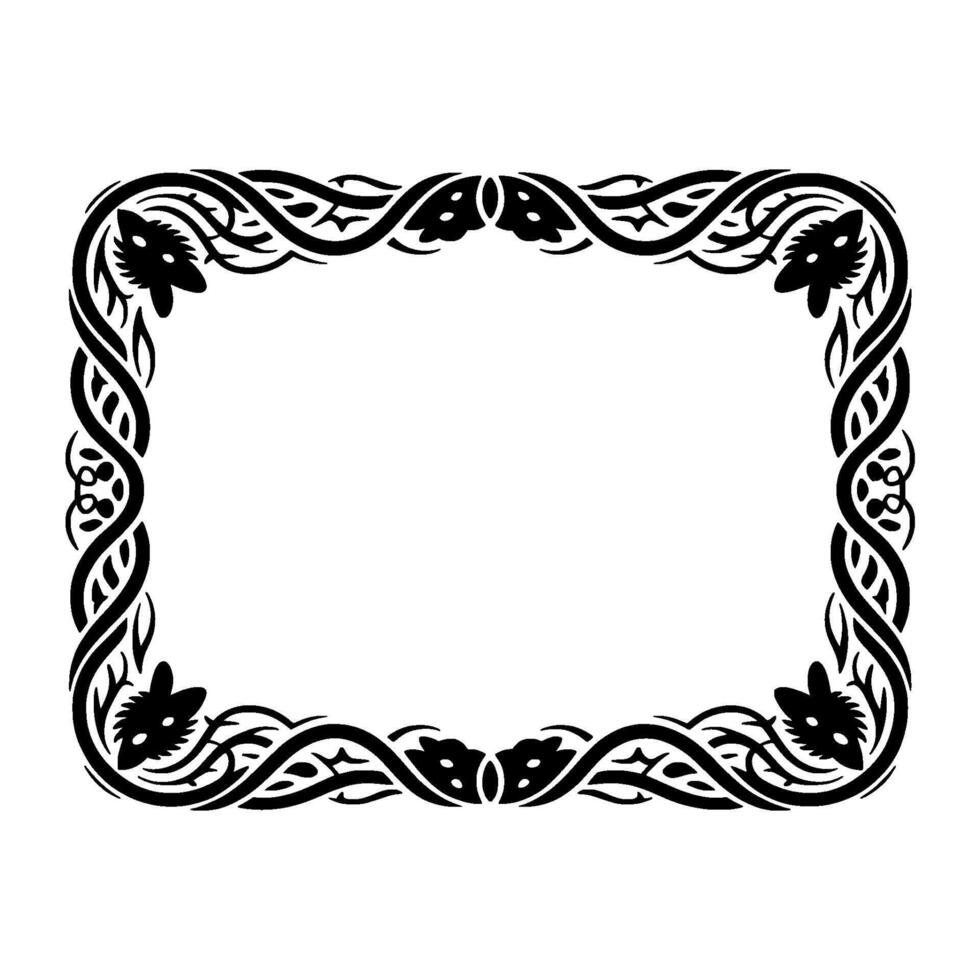 Intricate Floral Border, Vintage, Elegant Frame, Pattern vector