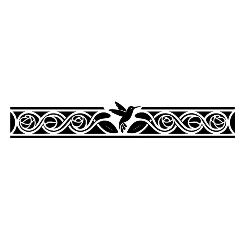 Elegant Hummingbird Border, Art Deco Style vector