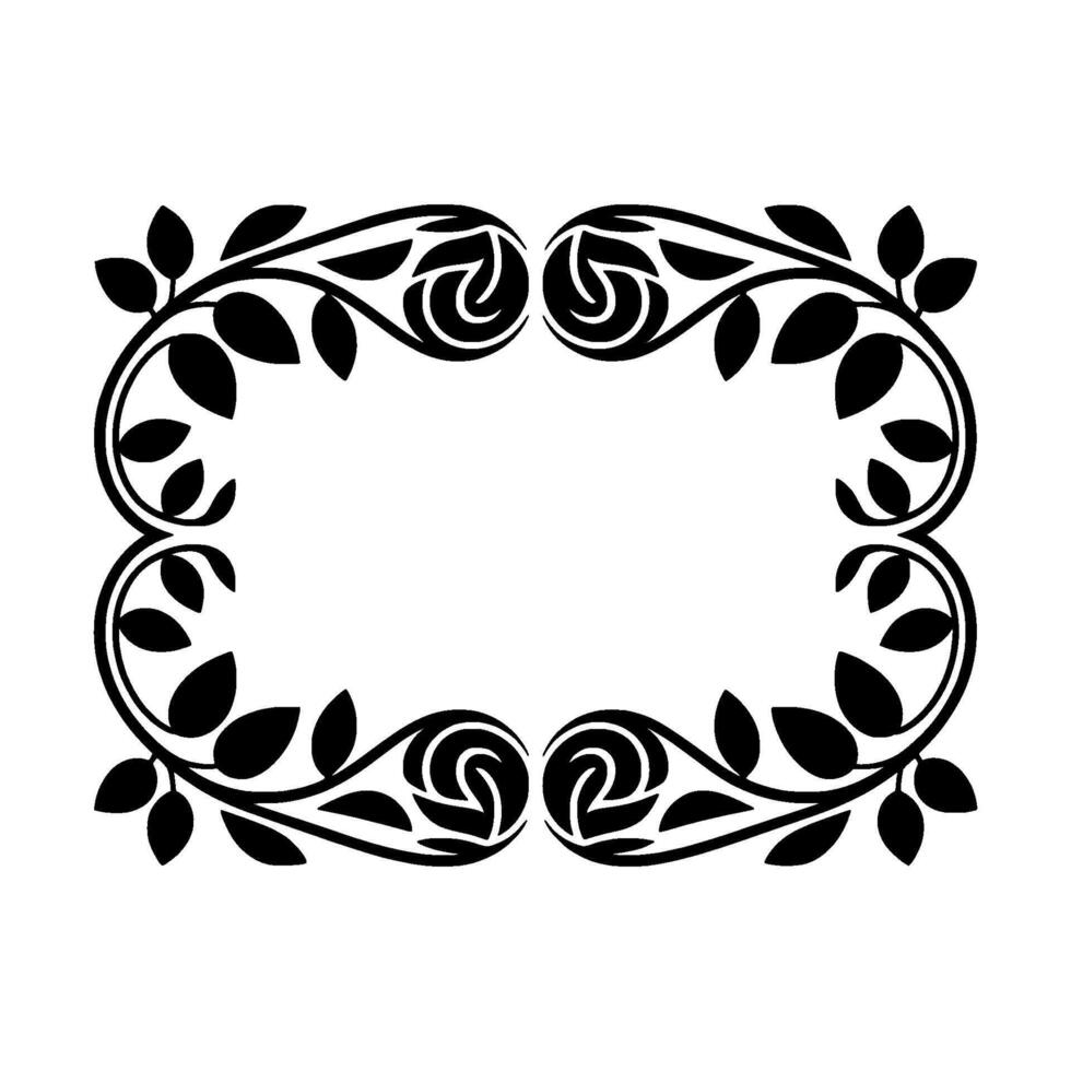 Elegant Botanical Frame, Vintage Style, Decorative Border, Scroll vector