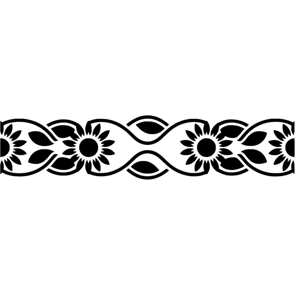 Intricate Floral Border, Vintage Style, Decorative Element, Sunflower vector
