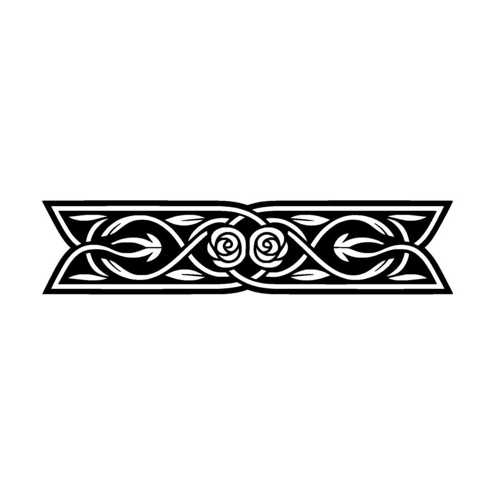 Intricate Celtic Rose Border, Vintage Element - Symmetry vector