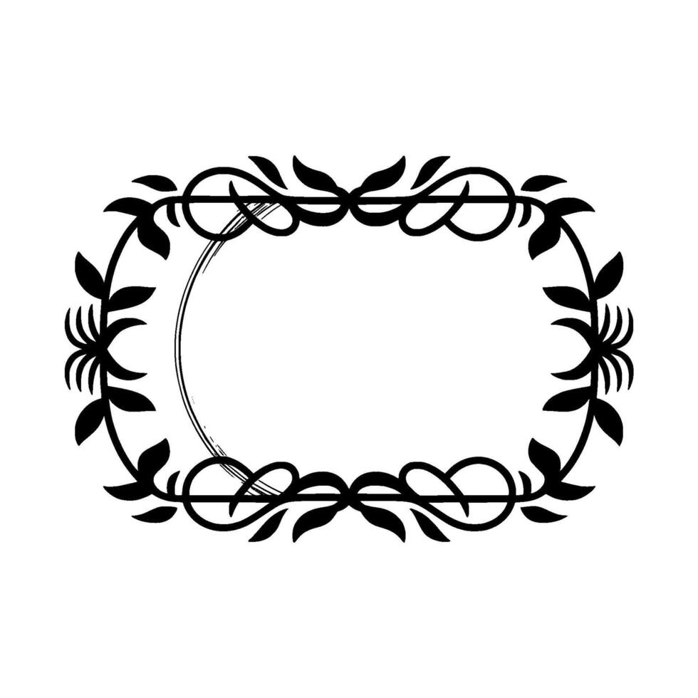 Elegant Oval Frame, Botanical Ornamentation, Vintage - Decorative vector