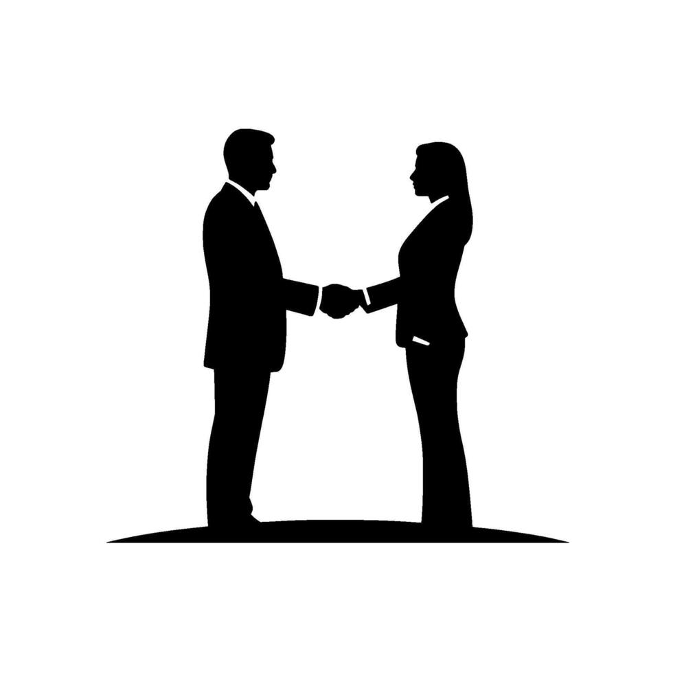 Formal Agreement, Partnership Silhouette Business Dealmaking vector