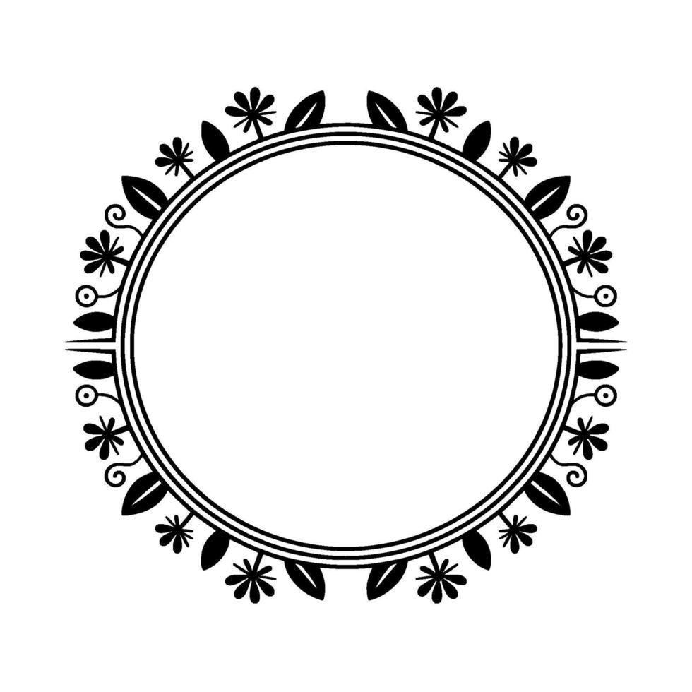 Stylized Floral Border, Minimalist, Vintage vector