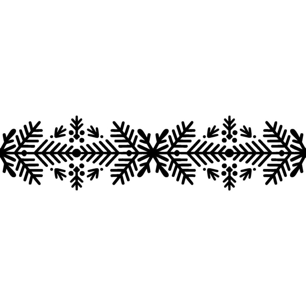 Stylized Snowflake Border, Winter Illustration, Minimalist vector