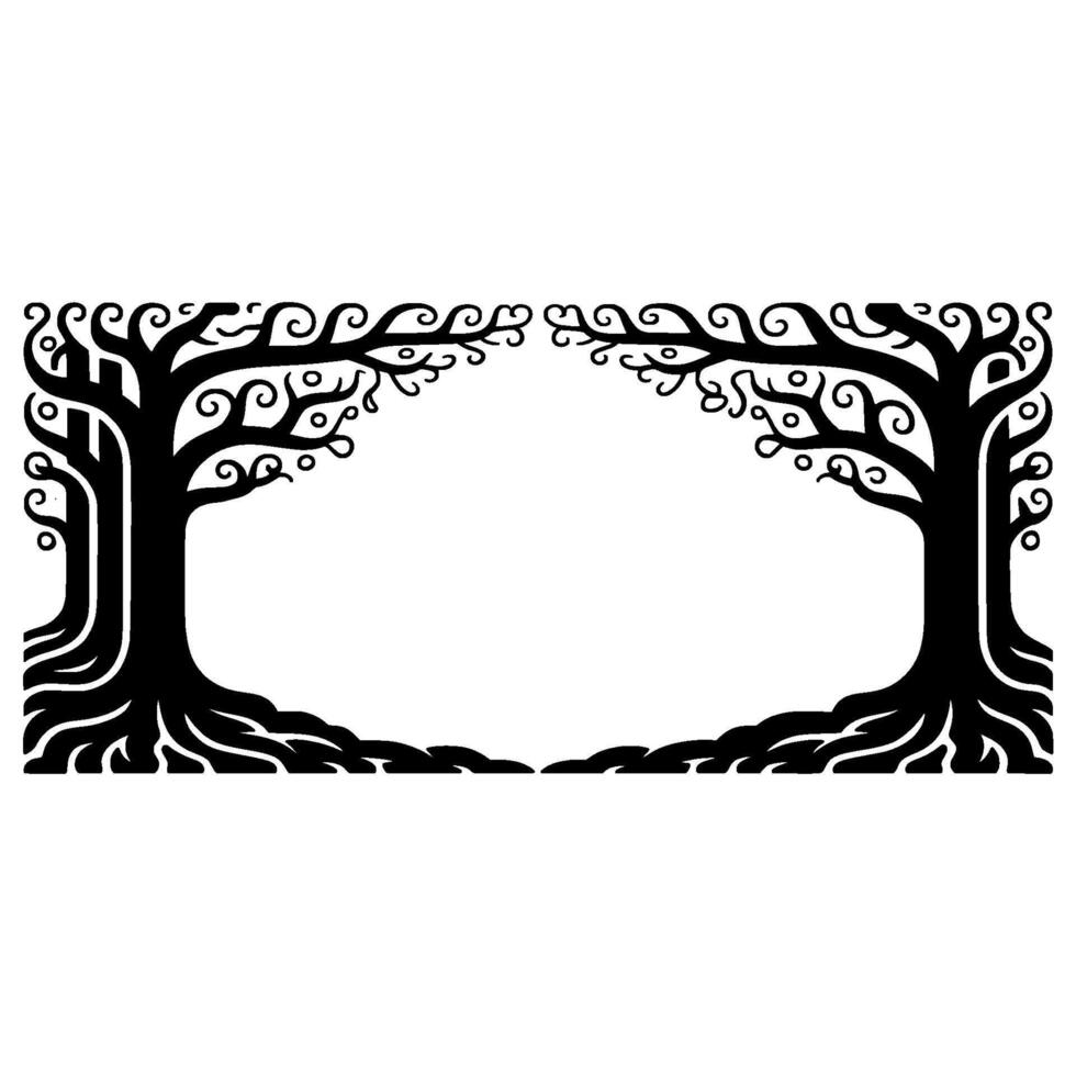 Intricate Forest Frame, Celtic Motif, Vintage Illustration vector