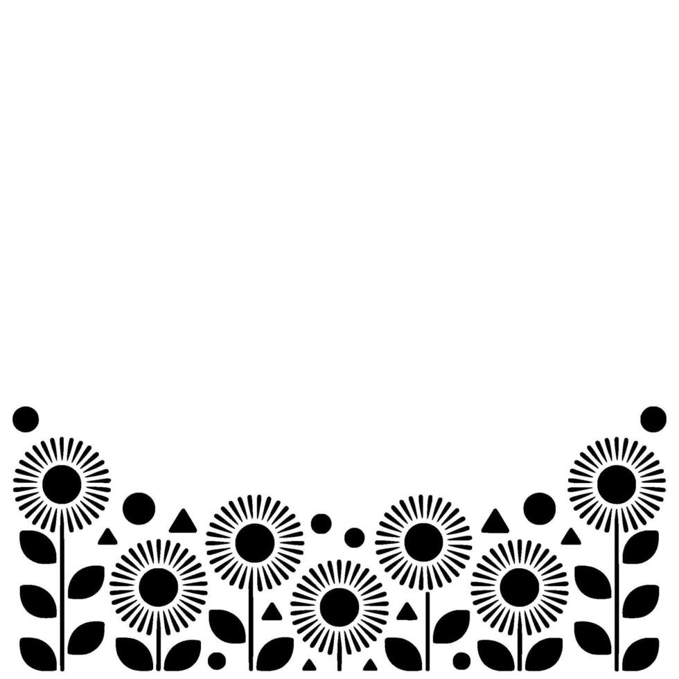 Minimalist Floral Border, Scandinavian, Geometric vector