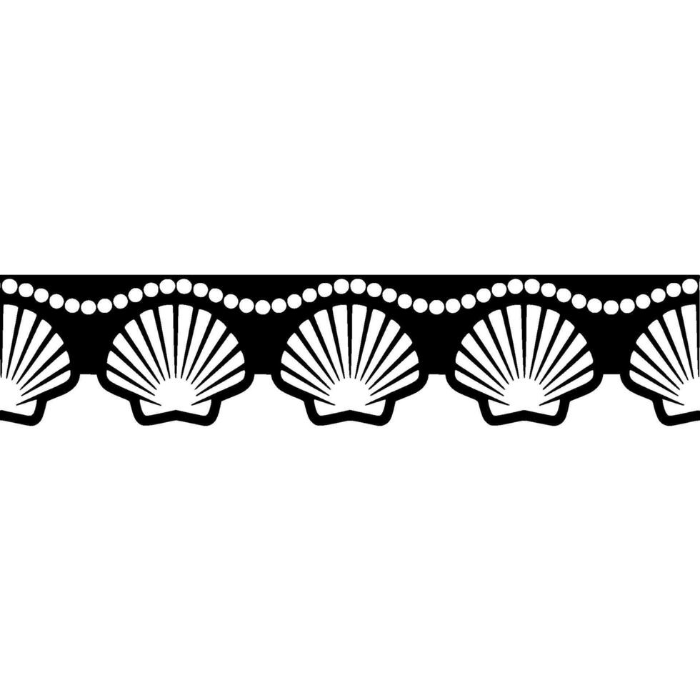 Elegant Seashell Border, Minimalist, Shells vector