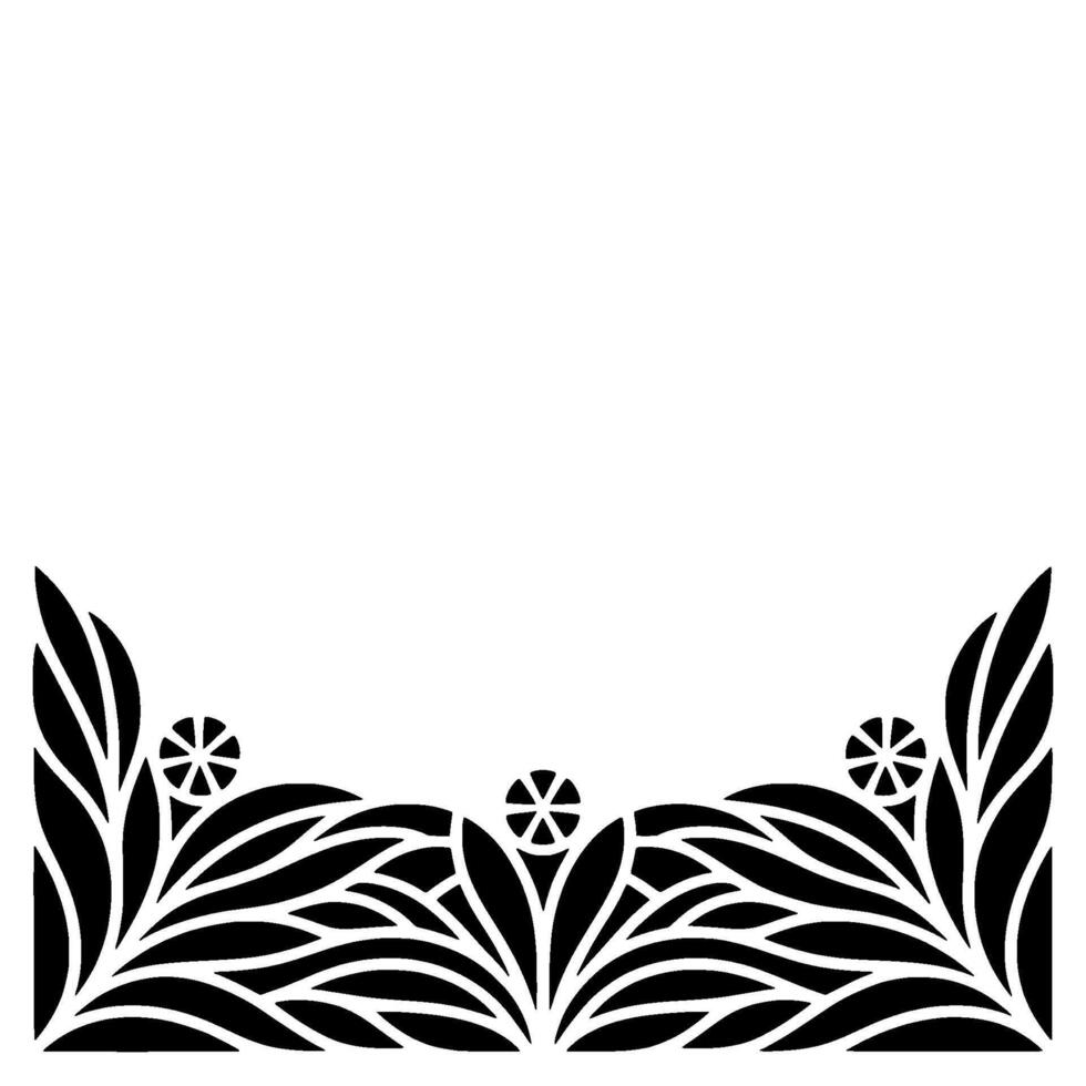 Japanese Floral Border, Minimalist, Elegant Frame vector