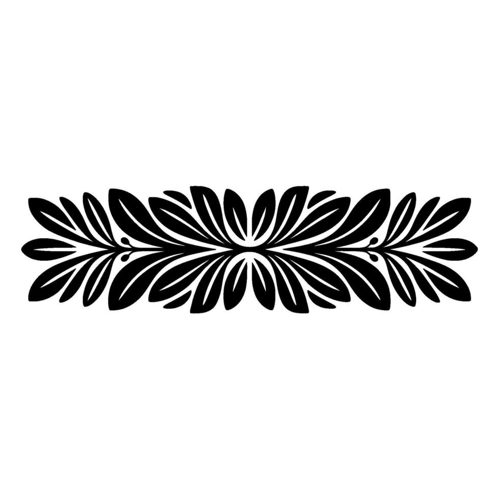 Elegant Black Floral Border, Vintage Element, - Decorative, Retro vector