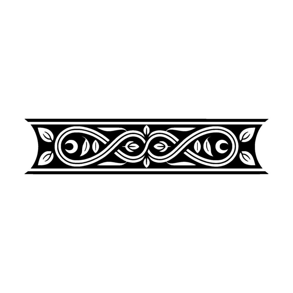 Elegant Black Floral Border, Vintage Element, - Ornament, Leaves vector
