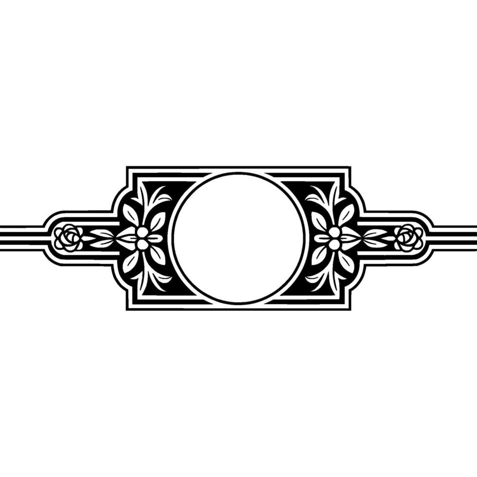 Elegant Art Deco Floral Frame, Vintage Element, Artdeco vector