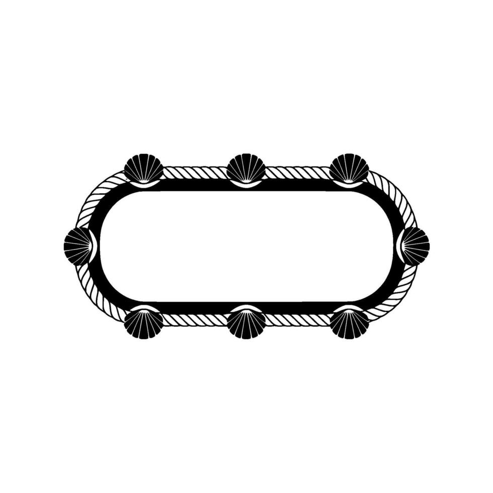 Nautical Frame Seashell Rope Border vector