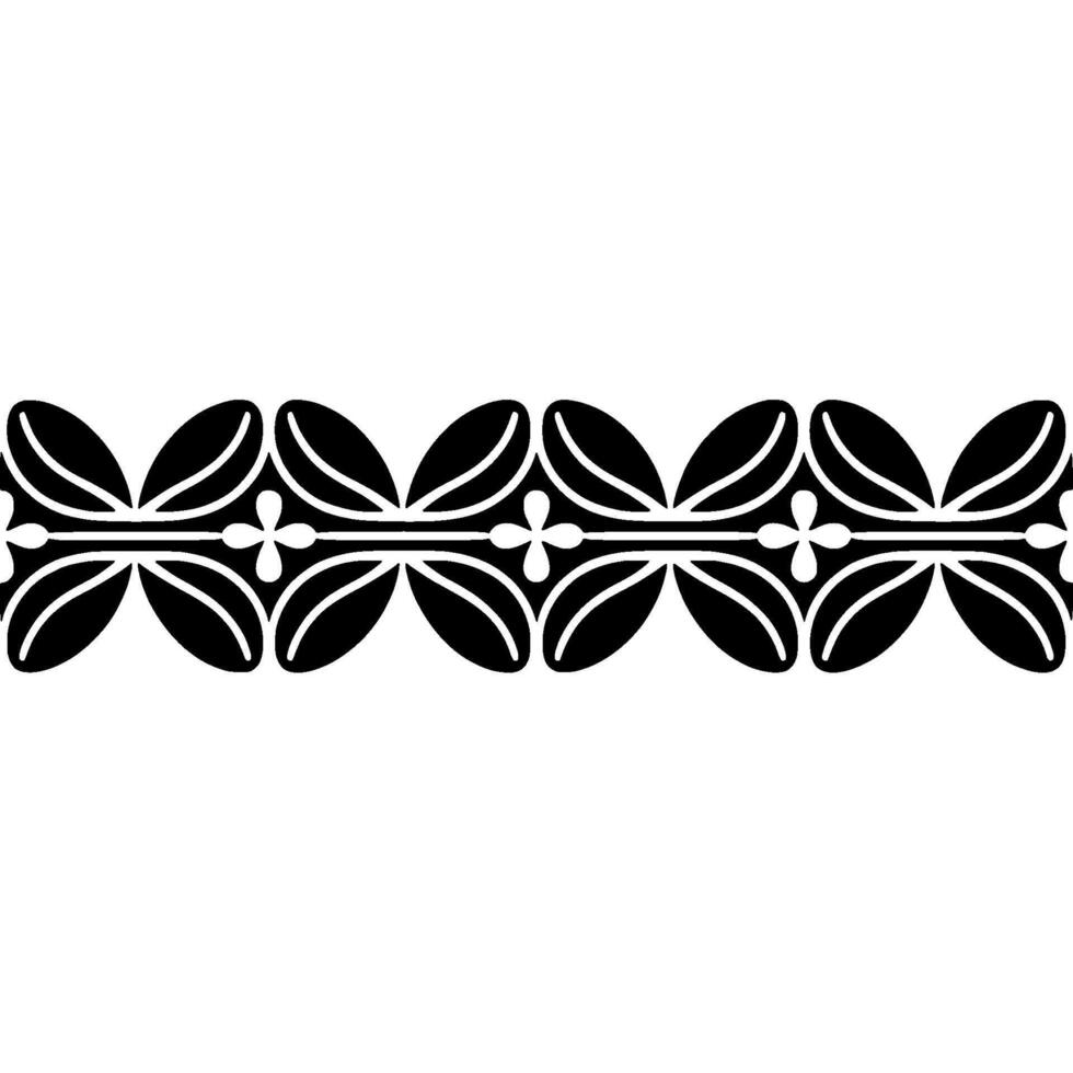 Stylized Botanical Border, Geometric Deco vector