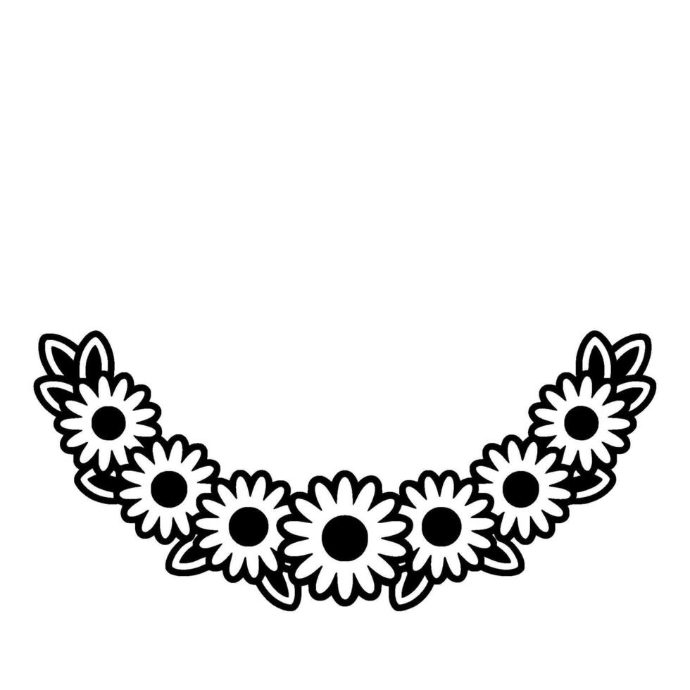 Minimalist Floral Arch, Black and White vector