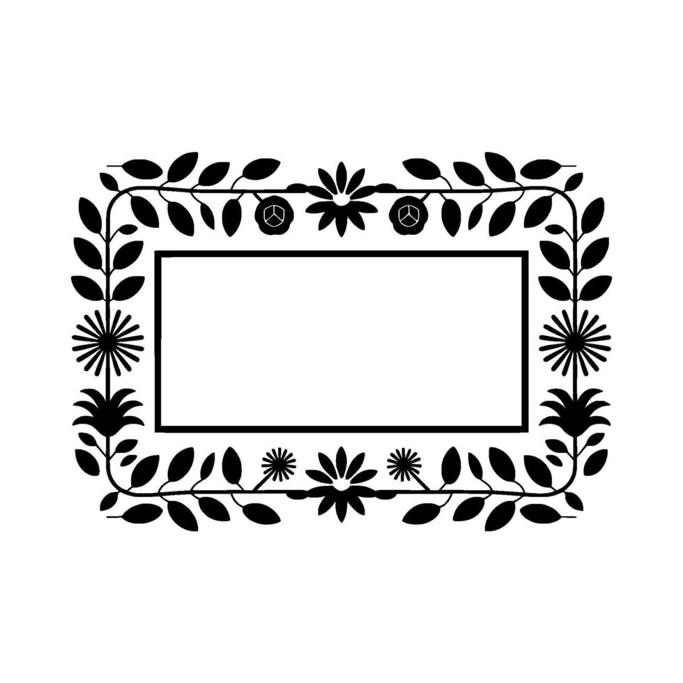 Geometric Botanical Frame, Minimalist, Decorative vector